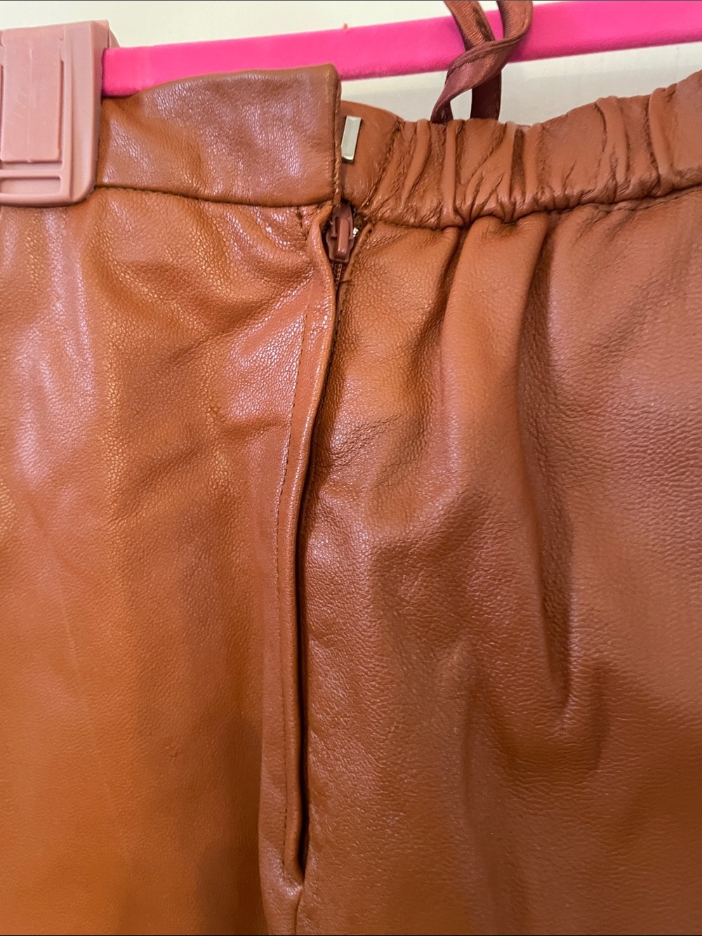 Terry Lewis Classic Luxuries Straight-Leg Leather Pants - Cognac Brown - Picture 4 of 6